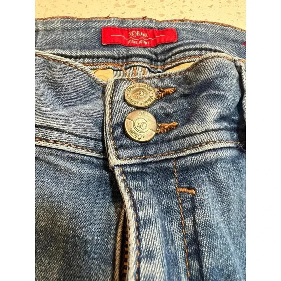 S.OLIVER WOMENS MID RISE DISTRESSED SHAPE SKINNY JEANS SIZE 29 /31 - Picture 3 of 8